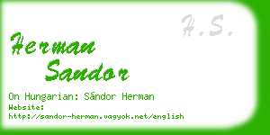 herman sandor business card